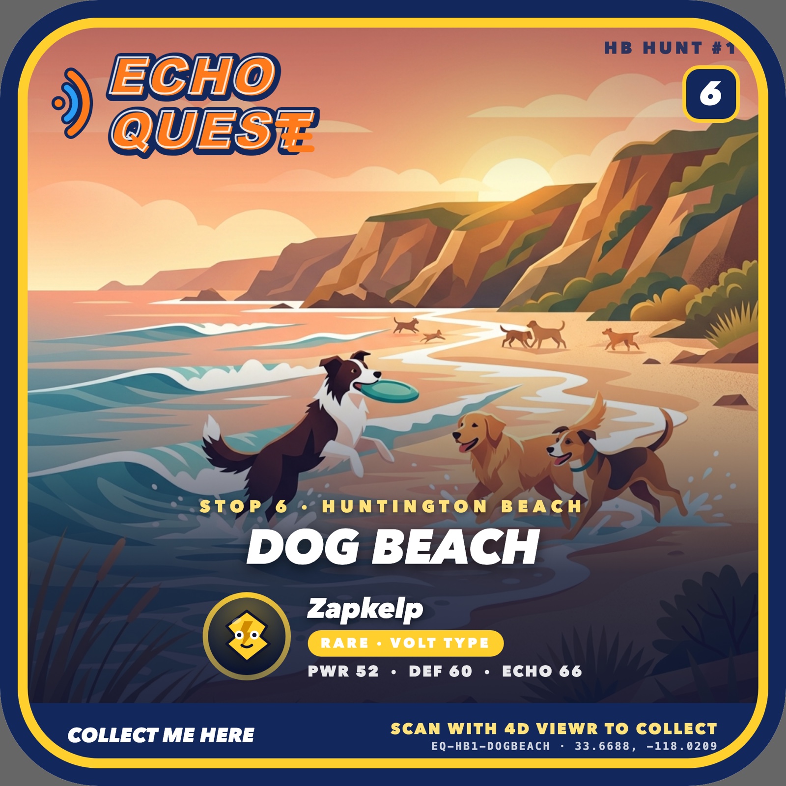 Dog Beach stop card